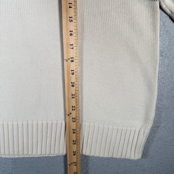 Vintage Eddie Bauer Mens Cream Geometric Stripe Crewneck Sweater Size Medium - Picture 7 of 14